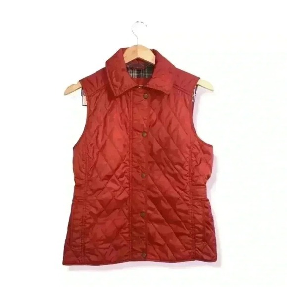 LL Bean Quilted Vest Burnt Orange ajustable Light Thin Vest - Picture 1 of 12